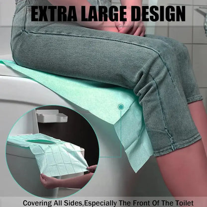 Disposable Toilet Seat Covers - Travel Size Individually Wrapped Seat Protectors for Public Restrooms.