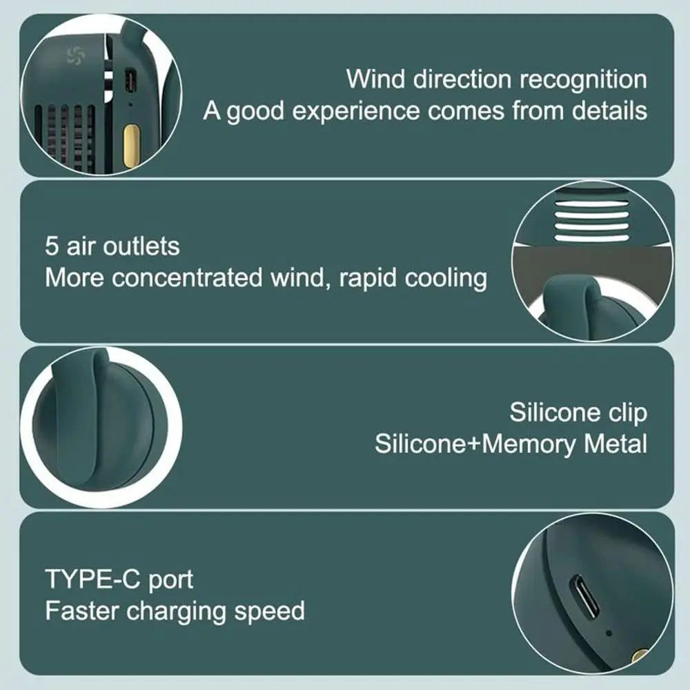 Portable Mini Fan, USB Rechargeable 3-Speed Adjustable Waist Fan, Rotatable Body Fan, Outdoor & Travel Fan, Office Use Fan, Rechargeable Wearable Fan, Rechargeable Personal Fan, USB Charging Fan
