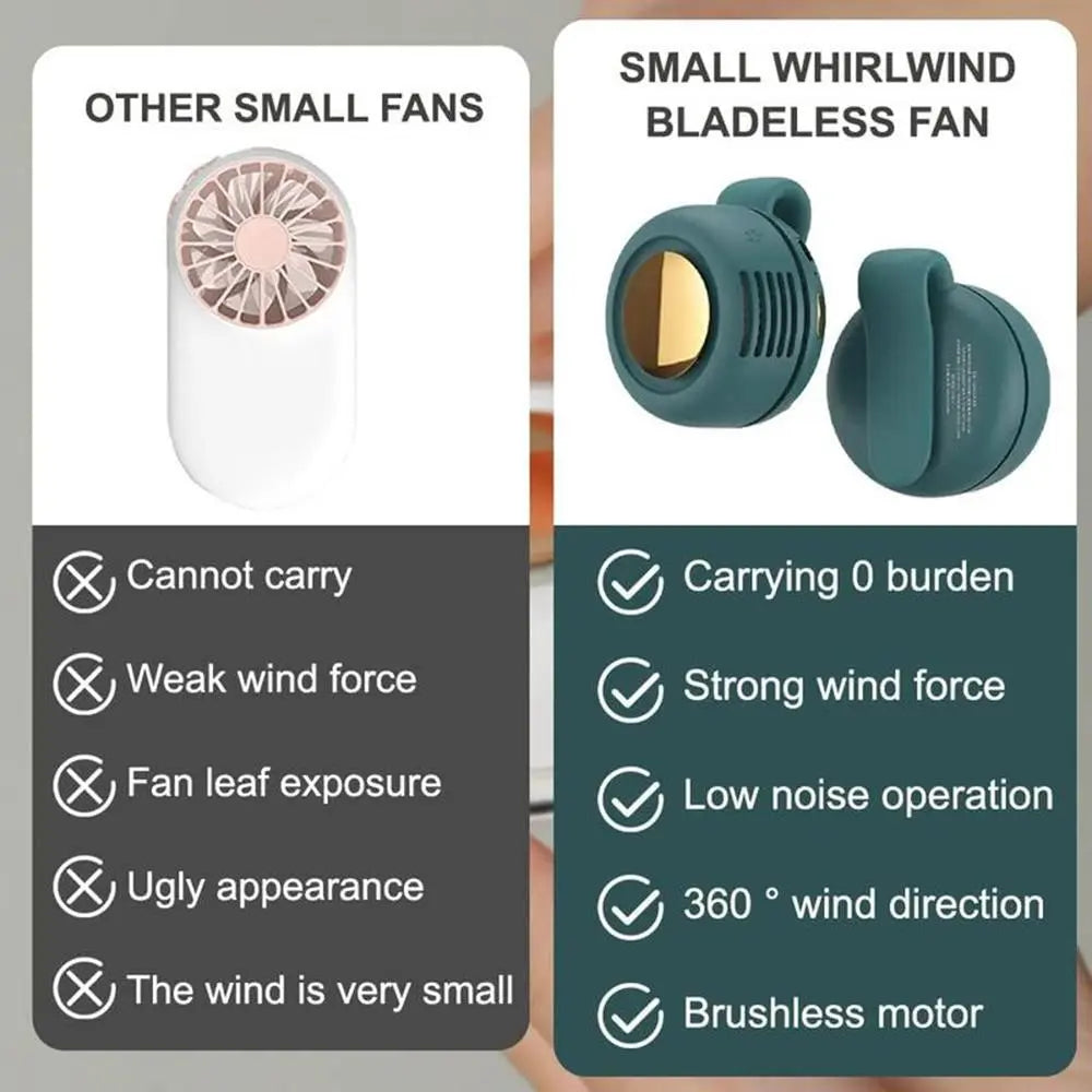 Portable Mini Fan, USB Rechargeable 3-Speed Adjustable Waist Fan, Rotatable Body Fan, Outdoor & Travel Fan, Office Use Fan, Rechargeable Wearable Fan, Rechargeable Personal Fan, USB Charging Fan