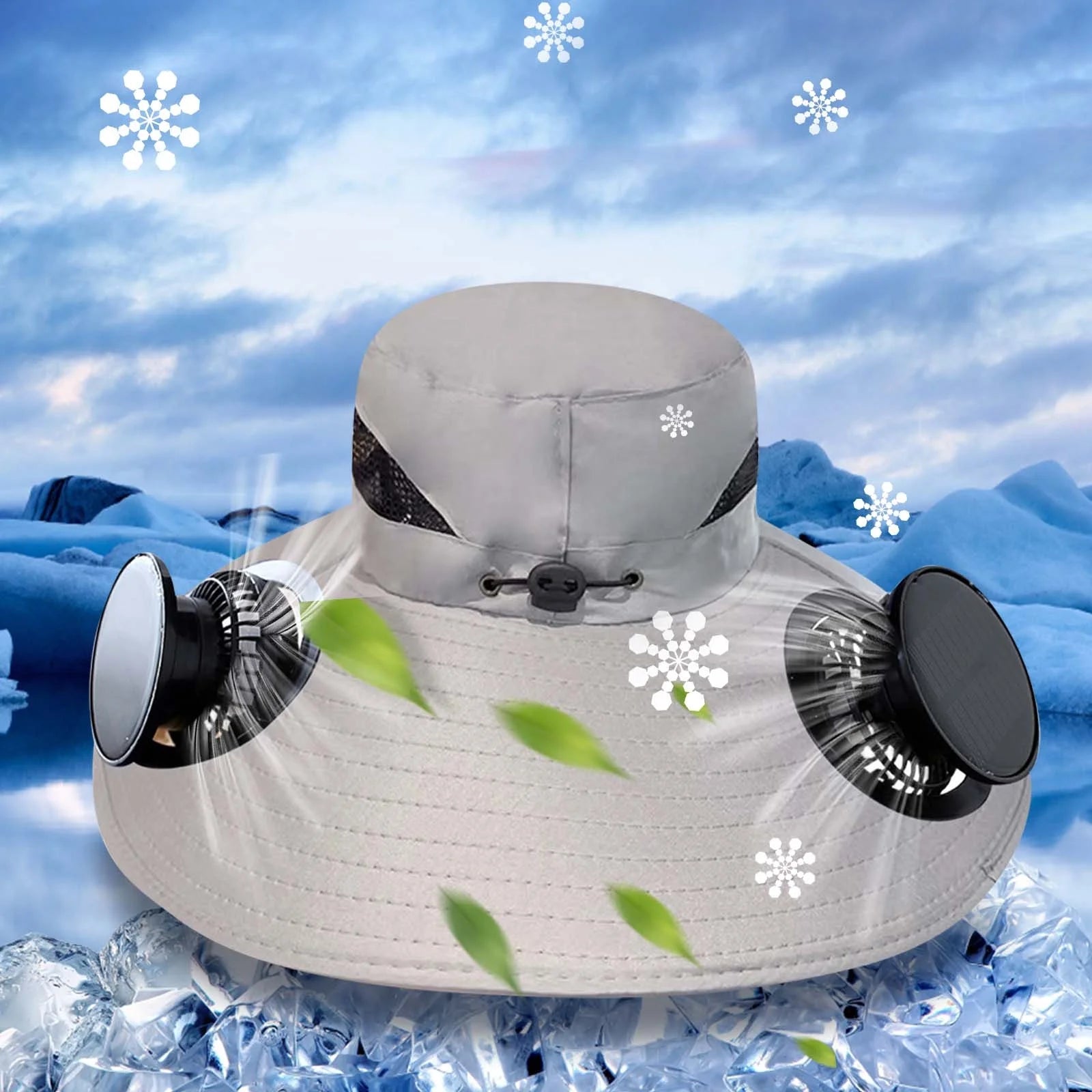 Solar Fan Hat,Solar Powered Fan Hat,Wide Brim Solar Fan Hat Outdoor Wide Brim Sun Hat Solar Panel Fan Hat Solar Hat with Built in Fan with 2 Solar Fan Fishing Hat for Men - Removable & Usb Charging